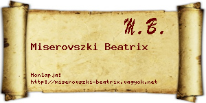 Miserovszki Beatrix névjegykártya